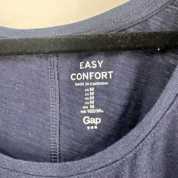 NWT Gap Tank Tops Linen Blend Turquoise & Navy Easy Comfort Medium Small - Picture 3 of 12